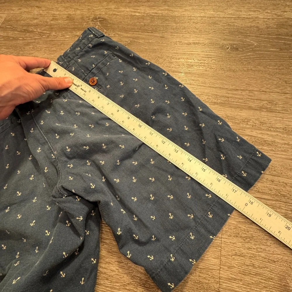 J Crew Shorts Mens 29 Blue Anchor Print Shorts Preppy Casual Nautical Cotton 9